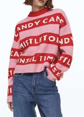 Buy NEW Christmas Wool Jumper  CANDY LOGO Oversized Bloggers Favourite Size M • 45£