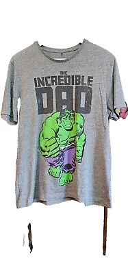 Buy  George Mens Hulk  The Incredible Dad  T Shirt, Marvel Comics, Grey Size M • 0.99£