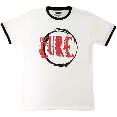 Buy The Cure 'Circle Logo' White Ringer T Shirt - NEW • 15.49£