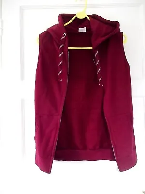 Buy NEW Ladies Sleeveless Hoodie Top Size 2XS  6? AWDIS Zip Up Jacket Gilet Red • 6.31£