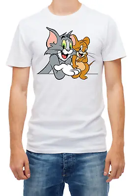 Buy Tom And Jerry Cartoons Characters Funny Short Sleeve White Men T Shirt K427 • 9.69£