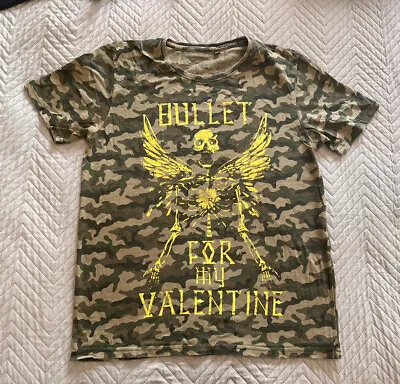 Buy Bullet For My Valentine Camo Green T-shirt Size M • 9.99£