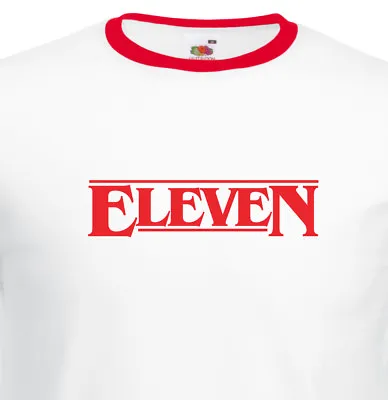 Buy Juko Stranger Things Eleven Logo 1360 TV Series Ringer T Shirt. • 12.50£