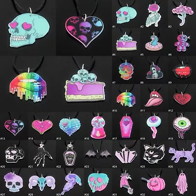 Buy Gothic Acrylic Pendant Necklace Emo Pastel Goth Punk Rock Womens Girls Jewellery • 3.99£