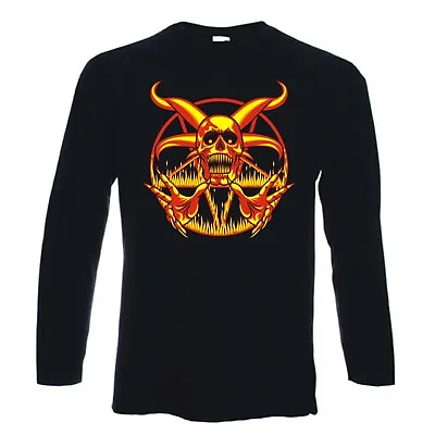 Buy PENTAGRAM SKULL T-SHIRT - Goth Gothic Pagan Magick Satan Satanic - S To 2XL • 15.95£