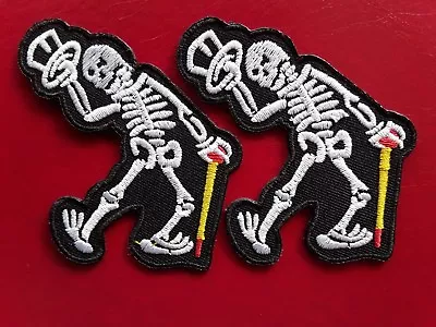 Buy MY CHEMICAL ROMANCE PUNK DANCING SKELETON BLACK PARADE EMBROIDERED PATCHES X2 • 5.49£