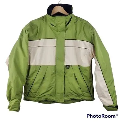 Buy Obermeyer Ski Jacket 6 Green Cream Full Zip Adjustable Cuffs Alt 3 Hydroblock • 31.02£