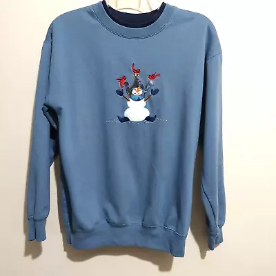 Buy M&C Sportswear Womens Small Blue Snowman Sweatshirt Sweater Long Sleeve • 17.01£