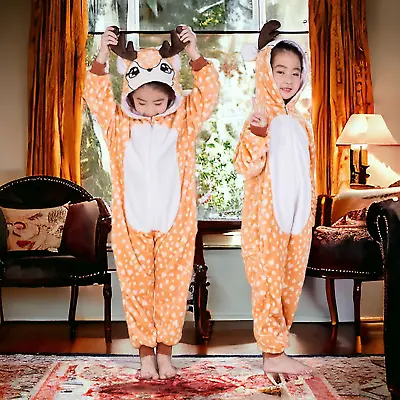 Buy 🦌 Children's Reindeer One Piece Pajamas - Perfect For Playtime & Sleepovers! • 16.08£