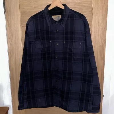 Buy North Coast Flannel Fleece Lined Plaid Lumberjack Jacket Over Shirt Dark Blue XL • 1.20£
