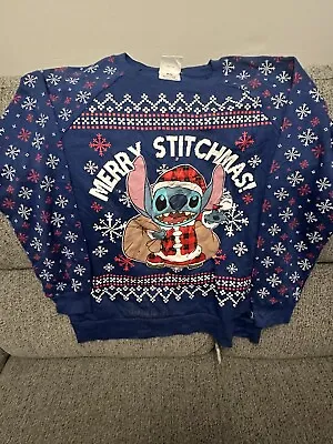 Buy Disney Lilo & Stitch MERRY STITCHMAS Christmas Sweatshirt --Medium  • 15£