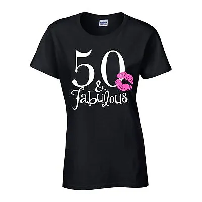 Buy 50th Birthday Gift T-Shirt Fabulous 50 Queen Love Fifty Years Aged Ladies Top • 9.99£