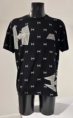 Buy Star Wars T Shirt Tie Fighter Graphic Black VGC Size L 22 Inches Pit To Pit 1L • 10£