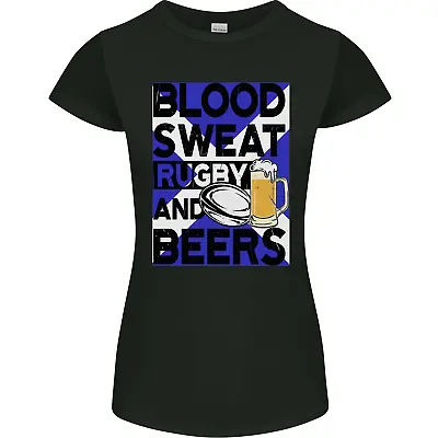 Buy Blood Sweat Rugby And Beers Scotland Funny Womens Petite Cut T-Shirt • 9.49£
