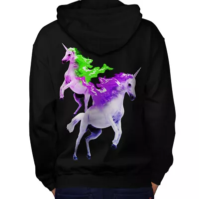 Buy Wellcoda Unicorn Stylish Mens Hoodie, Intense Design On The Jumpers Back • 25.99£