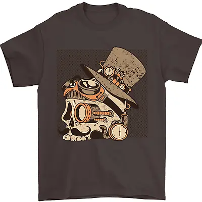 Buy Steampunk Skull With Moustache Mens T-Shirt 100% Cotton • 8.49£