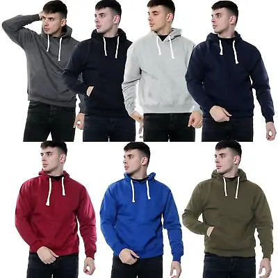 Buy Mens  Hoodie Hooded Sweatshirt Plain Pullover Hoody Casual Fleece Jacket S-6XL • 11.99£