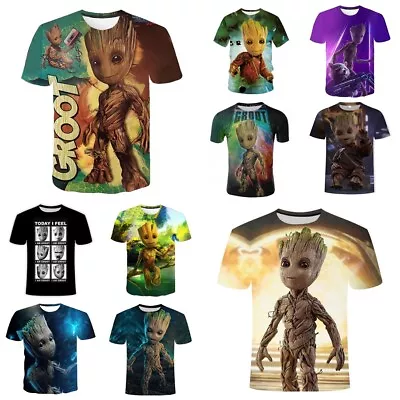 Buy Kids 3D Guardians Of The Galaxy I Am Groot Short Sleeve T-Shirt Tee Top Gift UK • 5.99£