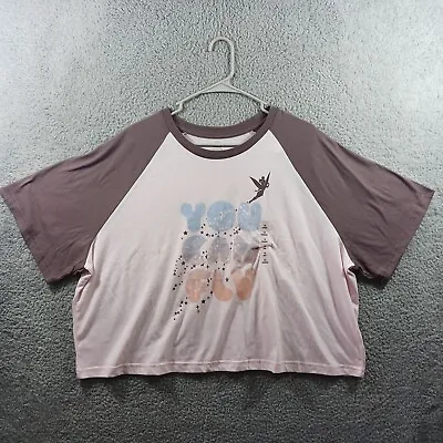 Buy Disney Parks Peter Pan Tinker Bell You Can Fly Women's Crop T-shirt Plus Size 1x • 35.70£