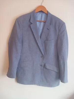 Buy Harvie And Hudson Lightweigh Linen And Cotton Jacket, Blue Check, Size 44S. • 36£