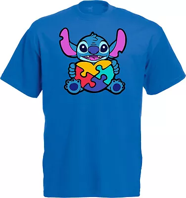 Buy Autism Stitch Disney T-Shirt, Autism Awareness Puzzle Piece Shirt,Unisex Tee Top • 9.99£