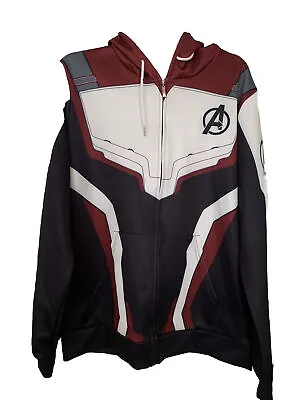 Buy Avengers Endgame Size 3XL Red White And Black Zip Up Hoodie • 15£
