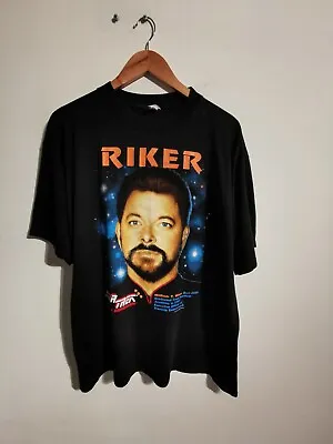 Buy Vintage 1995   Star Trek Next Generation Riker  T-Shirt XL Mint Condition • 25£