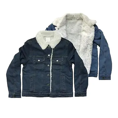 Buy Womens Denim Jacket Ladies Fur Lining Coat Winter Jacket Outdoor Trucker Jackets • 14.99£