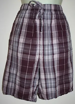 Buy Men's, Brown Check Pyjama Shorts By Jeff & Co. Size XL • 5£