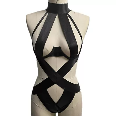 Buy Seductive Strappy Bodysuit Lingerie Sexy Uniform Temptation Pajama Set • 13.09£