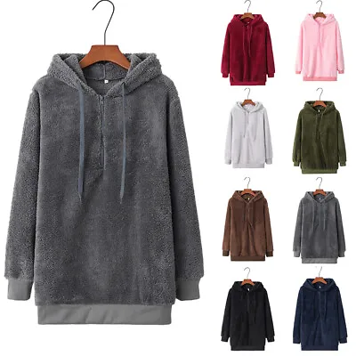 Buy Women Teddy Bear Hoodies Coat Winter Warm Fluffy Hooded Pullover Sweatshirt Tops • 4.69£