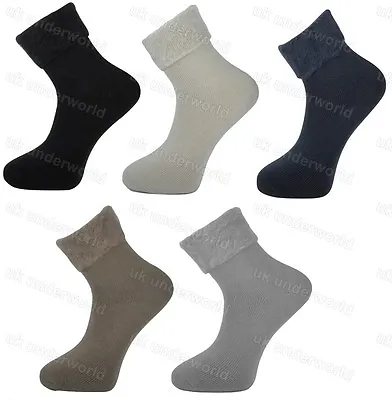 Buy Mens Bed Socks 1 Pair Luxury Brushed Thermal Sleep Adults Slippers 7-11 • 3.65£