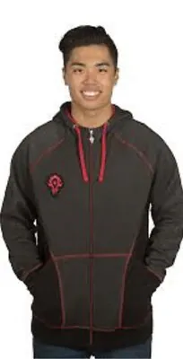 Buy World Of Warcraft Horde Hooded Zip Charcoal/Red Hoodie XS Xtra-small Brand New • 10.99£