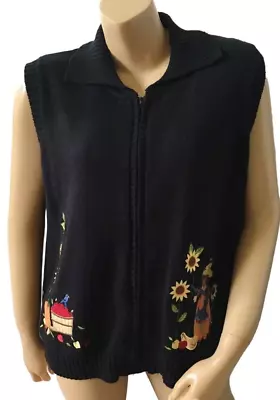 Buy SOUTHERN LADY Womens Size Large Vintage Full Zip Pumpkin Halloween Sweater • 19.50£