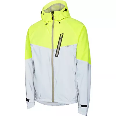 Buy Madison Stellar Men's Waterproof Hooded Cycling Jacket, Silver / Yellow. • 49.99£