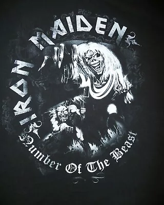 Buy Iron Maiden Number Of The Beast Woman's Fitted T-Shirt Large Heavy Metal Eddie • 19.21£