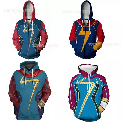 Buy Cosplay Ms Captain Marvel 3D Hoodies Superhero Adult Sweatshirts Jacket Costumes • 14.40£