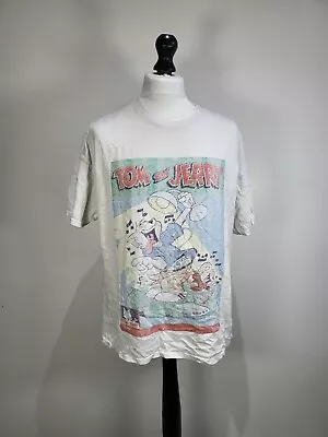 Buy Tom & Jerry Tshirt Size Large White Tee Mens L Clothing Used  • 9.99£