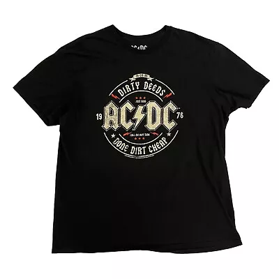 Buy AC/DC T-Shirt Dirty Deeds Done Dirt Cheap Black Mens XL Music Rock Band • 15.99£