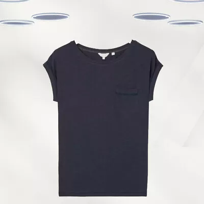 Buy Ex Fat Face Women's Short Sleeve Lace Detail T-shirt In Navy (Defect) • 12.50£