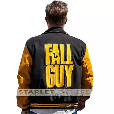 Buy Rayn Gosling Full Guy Black Varsity Letterman Jacket | Wool & Leather Sleeves | • 114.49£