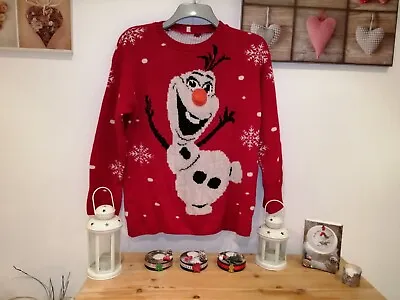 Buy Ladies Christmas Jumper Olaf From Frozen Size Large • 7£