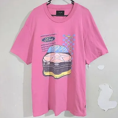 Buy ROLLAS X FORD Thunderbird Vintage Graphic Mens Pink Loose Fit Shirt - Size Large • 22.13£