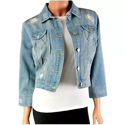 Buy Womens Denim Jackets Long Sleeve Slim Fit Jeans Jacket Ladies Coat • 12.95£