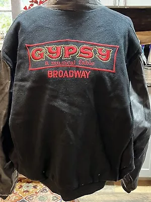 Buy Vtg.  GYPSY Musical Broadway Cast & Crew Jacket Embroidered 80s Wool Leather XXL • 59.20£