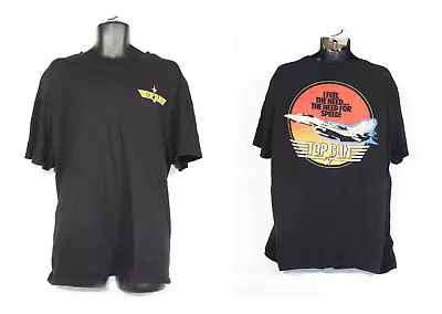 Buy Top Gun T-Shirt 3XL Black Double Sided Graphic Print 2021 Short Sleeve Mens • 13.99£