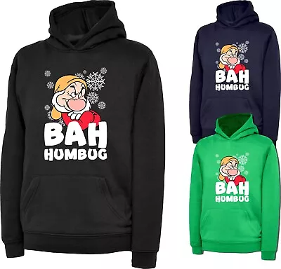 Buy Bah Humbug Grumpy Dwarf Merry Christmas Hoodie Santa Funny Cartoon Lovers Top • 18.99£