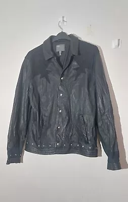 Buy Mens ASOS Cowboy Western Jacket Black Leather Size Large • 55£