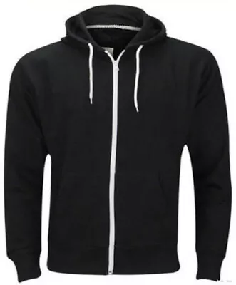 Buy Men's Plain Hoodie Hooded Sweatshirt Fleece Zipper Hoodie Big Sizes M - 12XL  • 9.99£