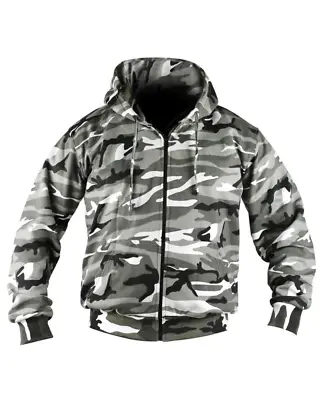 Buy Mens Urban Camouflage Tactical Hoodie Army Combat Hooded Sweatshirt Full Zip Top • 17.99£